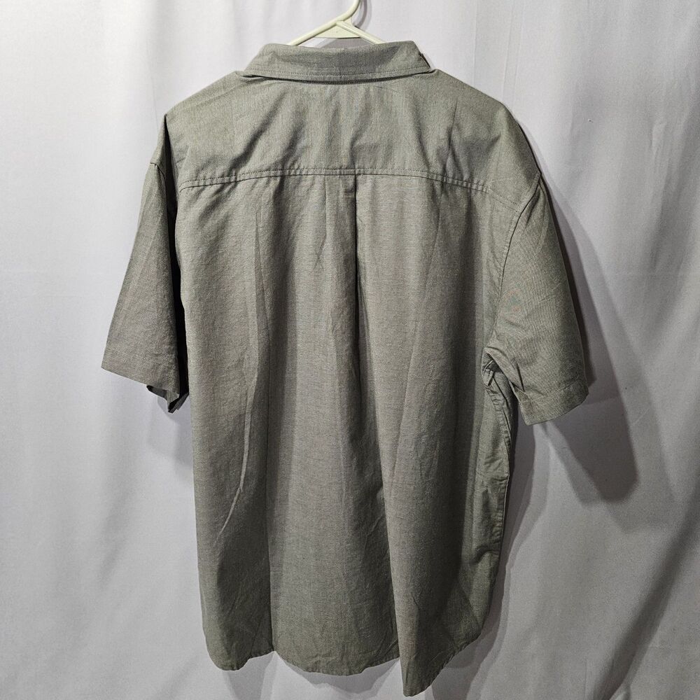 NWT Zinc Shirt Mens XL Chambray Green Button Down Short Sleeve Casual Classic - Picture 4 of 7